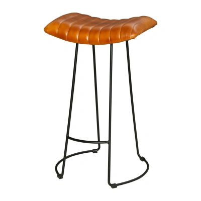 Simplie Fun Industrial Barstool In Orange