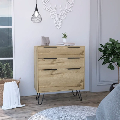 Simplie Fun Kirsage 3-drawer Dresser Light Oak In Neutral