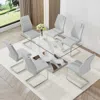 Simplie Fun Large Modern Minimalist Rectangular Glass Dining Table With 0.39 "te