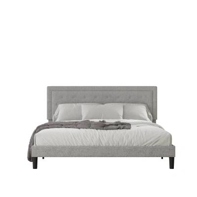 Simplie Fun Light Grey Bed Frame In Gray
