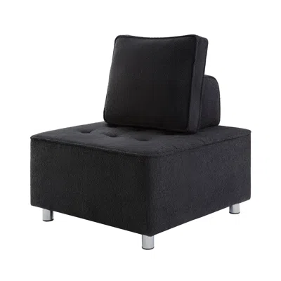Simplie Fun Living Room Ottoman Lazy Chair In Black