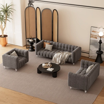 Simplie Fun Modern 3piece Sofa Set In Gray