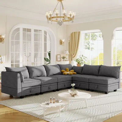 Simplie Fun Modern Large U-shape Modular Sectional Sofa In Gray