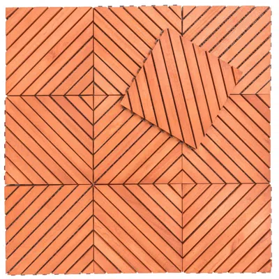 Simplie Fun Outdoor Patio 12-diagonal Slat Eucalyptus Interlocking Deck Tile (set Of 10 Tiles) In Burgundy