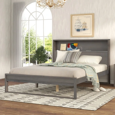 Simplie Fun Platform Bed In Gray