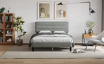 Simplie Fun Queen Bed Frame In Gray