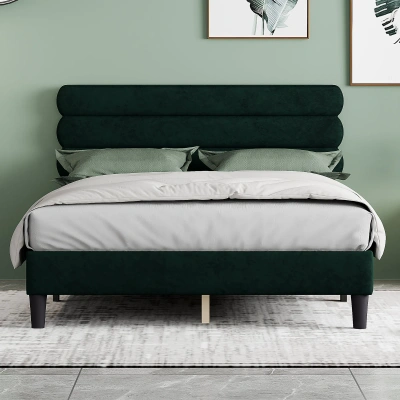 Simplie Fun Queen Bed Frame In Green