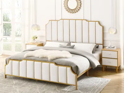 Simplie Fun Queen Size Bed Frame In Brown