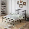 Simplie Fun Queen Size Metal Platform Bed Frame With Victorian Style Wrought