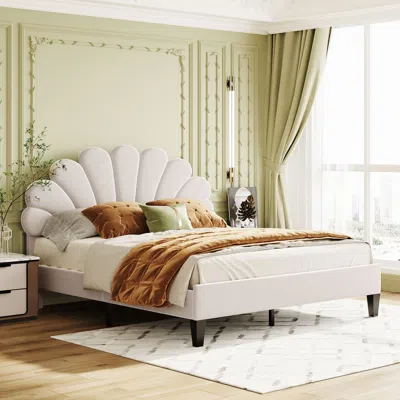 Simplie Fun Queen Size Upholstered Platform Bed In Multi