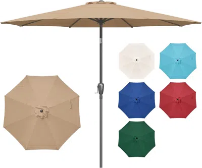 Simplie Fun Simple Deluxe 9' Patio Umbrella Outdoor Table Market Yard Umbrella In Neutral