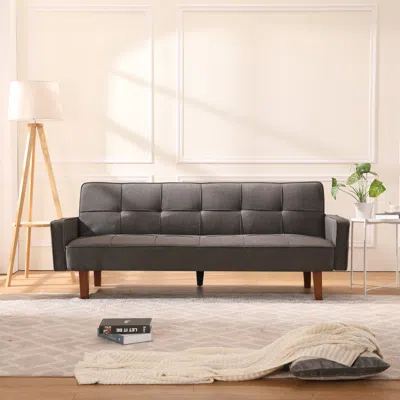 Simplie Fun Sofa In Linen In Gray