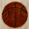 SIMPLIE FUN SPORTS THEME SHAPED HAND TUFTED EXTRA SOFT SHAG AREA RUG (36-IN DIAMETER)