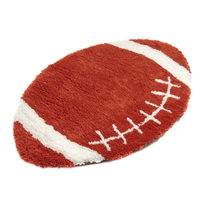 Simplie Fun Sports Theme Shaped Hand Tufted Extra Soft Shag Area Rug (36-in Diameter) In Red