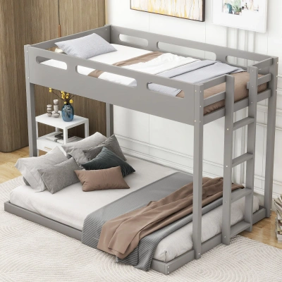 Simplie Fun Twin Over Full Bunk Bed In Gray