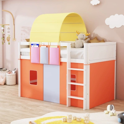 Simplie Fun Twin Size Loft Bed In Orange