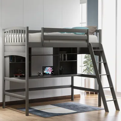 Simplie Fun Twin Size Loft Bed In Gray