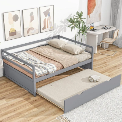 Simplie Fun Twin Size Wood Daybed In Gray