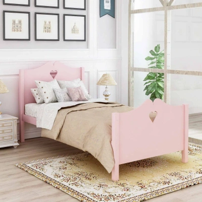 Simplie Fun Twin Size Wood Platform Bed In Pink