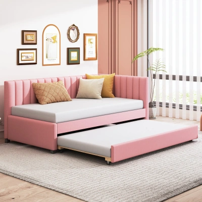 Simplie Fun Upholstered Daybed In Pink