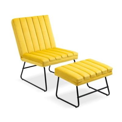 Simplie Fun Yellow Modern Lazy Lounge Chair