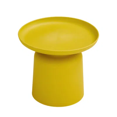 Simplie Fun Yellow Side Table Small Space Stylish And Versatile Plastic Round Side Table