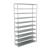 Simplify 10-shelf Metal Shoe Rack In Gray