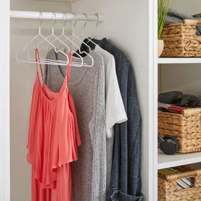 Simplify 12 Pack Metal Hangers In White