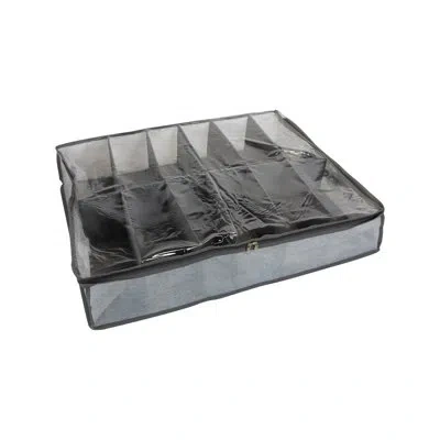 Simplify 12 Pair Fabric Underbed Storage In Gray