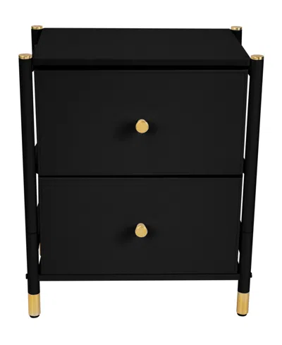 Simplify 2 Drawer Luxury Nightstand In Black