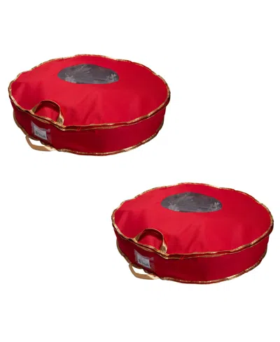Simplify 2 Pack 36" Holiday Wreath Bag In Red