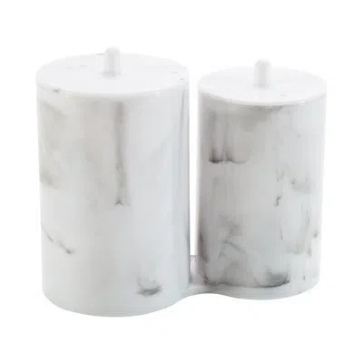 Simplify 2 Piece Bathroom Accessory Set In White