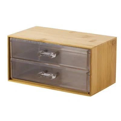 Simplify 2 Tier Cosmetic And Jewelry Box In Bamboo