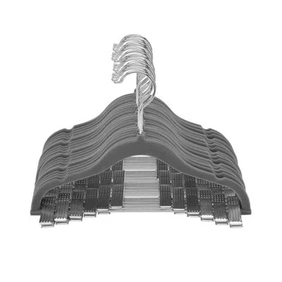 Simplify 24 Pack Children''s Velvet Hangers In Grey In Gray