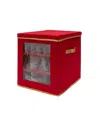 Simplify 27 Count Large Ornament Storage Box With See Through Window In Red