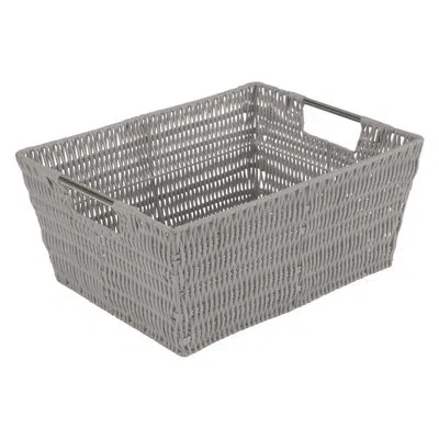 Simplify 3 Piece Plastic Basket Set In Gray