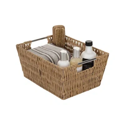 Simplify 3 Piece Rattan Basket Set In Brown