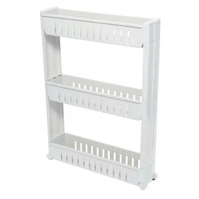 Simplify 3 Tier Slim Slide Out Storage Cart In White