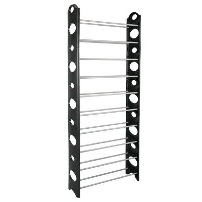 Simplify 30 Pair Stackable Shoe Rack In Black