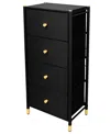 Simplify 4 Drawer Luxury Dresser In Black In Black