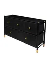 Simplify 5 Drawer Luxury Dresser In Black In Black