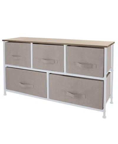 Simplify 5 Drawer Storage Dresser In Beige