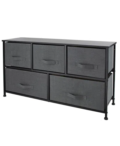 Simplify 5 Drawer Storage Dresser In Grey