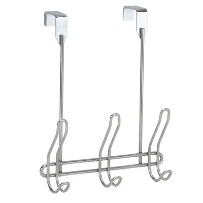 Simplify 6 - Hook Over The Door Wall Mounted Coat Rack In Silver