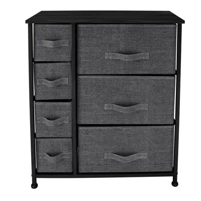Simplify 7 Drawer 25" Inch Dresser In Gray