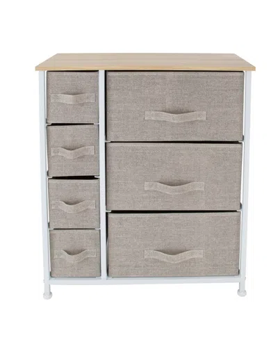 Simplify 7 Drawer Storage Dresser In Beige