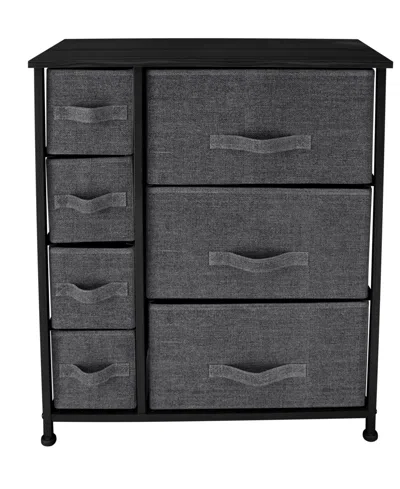 Simplify 7 Drawer Storage Dresser In Grey