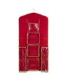 Simplify 8 Compartment Hanging Holiday Gift Wrap Organizer In Red