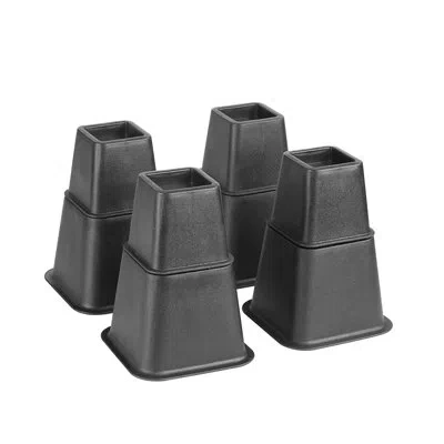 Simplify 8 Piece Adjustable Bed Riser Set In Black
