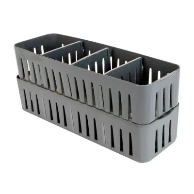 Simplify Adjustable Office Drawer Organizer In Grey